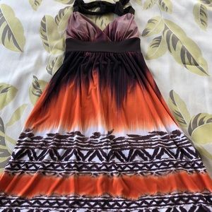 🌋Beautiful Tiki Inspired Halter Dress🌋